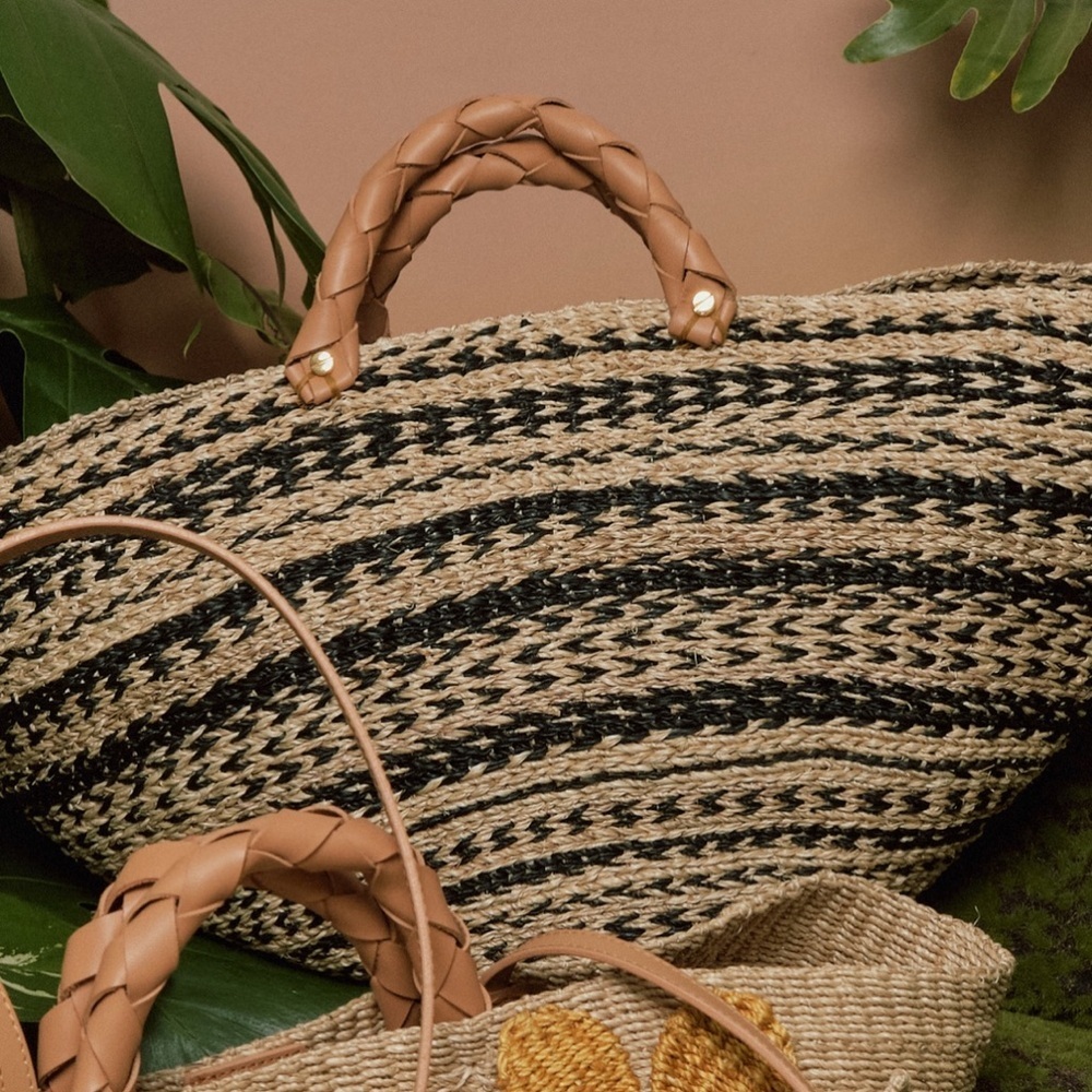 NWT Anthropologie ARANAZ Market Straw Beach Tote Bag